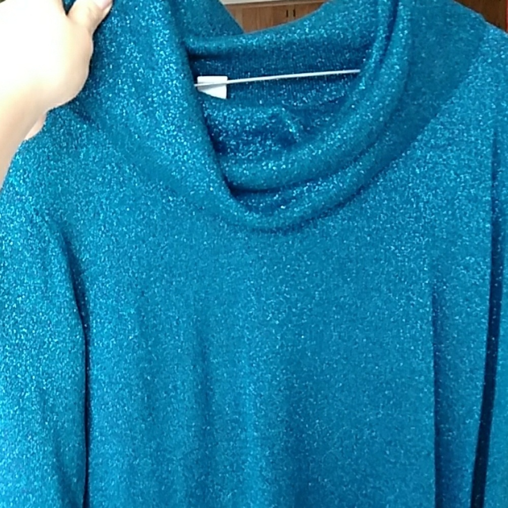 Turquoise Glitter Sweater Coldwater Creek